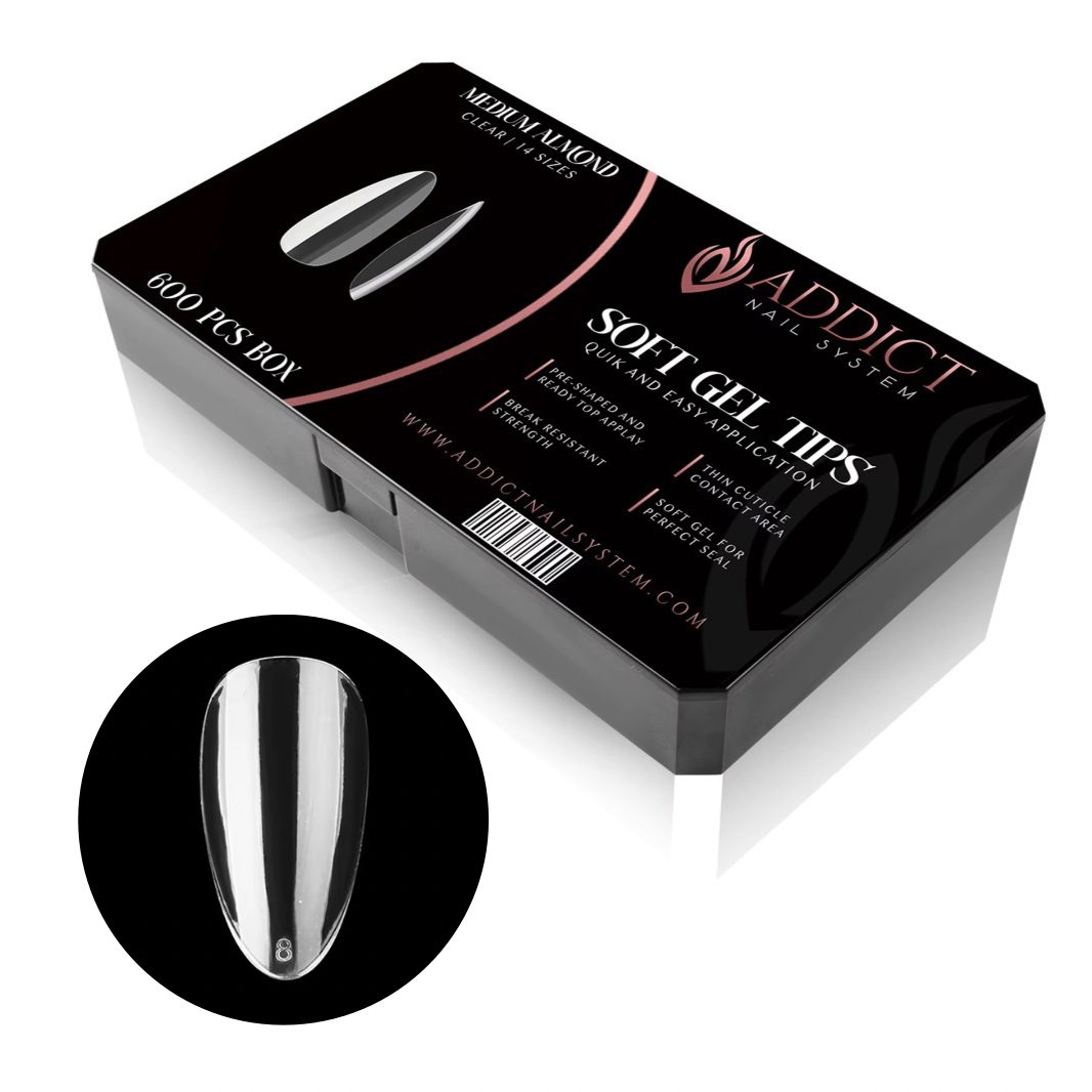 Almond Medium Soft Gel Tips