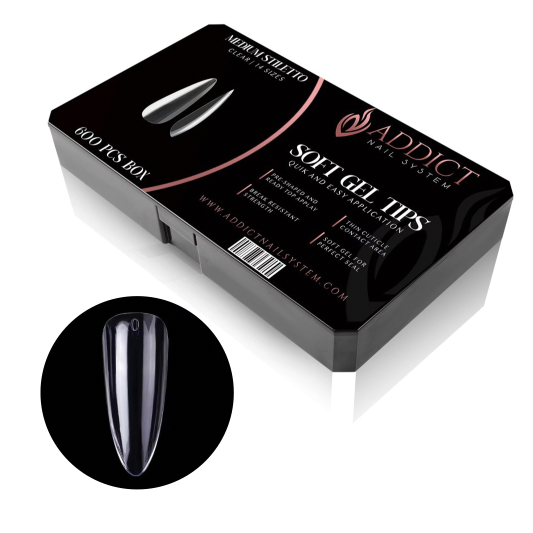 Stiletto Medium Soft Gel Tips